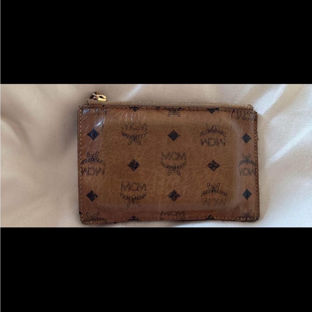 MCM Brown Monogram Card Holder